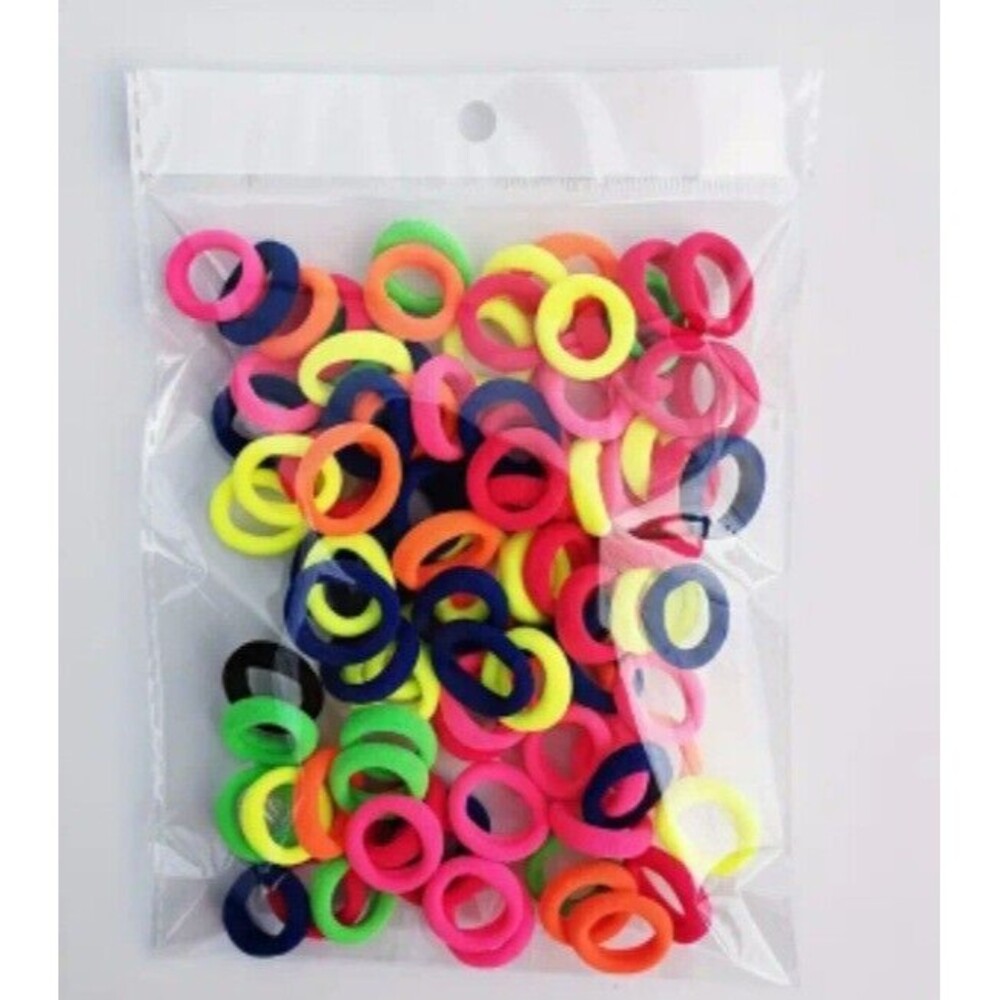 100 PCS (Mixed Hair Ties)-(Hair Bands)-(.79 Inch)-(Mixed Colors)-(New)-$6.00